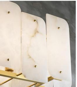 Lustre contemporain américain en marbre et cuivre pur, 3000K, intensité réglable, hauteur réglable pour salon et restaurant - Product Image 5