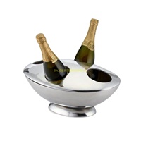 Porte-bouteille de vin de Champagne en aluminium poli moderne avec support de base seau à glace de luxe refroidisseur pour bar hôtel fête restauration utilisation