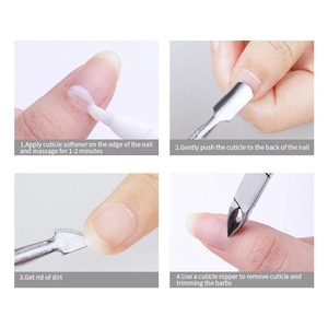 BAFA SURGICAL INSTRUMENTS Poussoir à cuticules double embout en acier inoxydable, outil de manucure réutilisable, double tête, argenté - Product Image 3