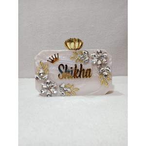 Elegant Women's Resin Evening Clutch Eco-Friendly <b>Craft</b> <b>Crystal</b> Fashion Accessory <b>for</b> Parties - Product Image 2