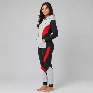 Ensemble de survêtement athlétique pour femmes, deux pièces, avec veste zippée et pantalon de jogging pour un confort quotidien, survêtement pour femmes sur mesure - Product Image 2