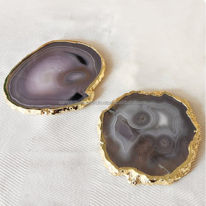 Custom Polished <b>Agate</b> Design Eco-Friendly Antique Imitation <b>Coaster</b> Set Unique Stylish Tabletop Natural Stone Home Decor Art - Product Image 2