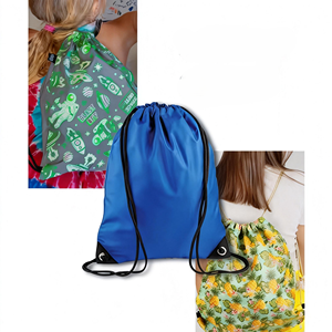 Blue Polyester <b>Drawstring</b> <b>Backpack</b> Plain Dyed Portable Sport Bag for Outdoor Use Sport Bag for Outdoor Use Best Price Wholesale - Product Image 5