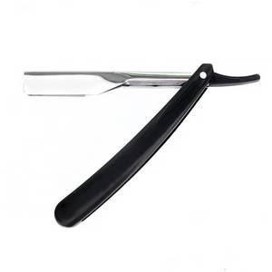 Navaja de afeitar recta con hoja de acero inoxidable y mango de plástico, de una sola hoja, para barbería, para afeitar la cara de hombres. - Product Image 5