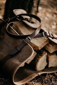 Custom Luxury Genuine Leather Smell Proof Protection Heavy Duty Portable Firewood Log <b>Carrier</b> <b>Storage</b> <b>Bag</b> LLR-0149 - Product Image 2