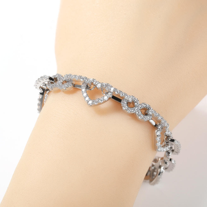 สร้อยคอเงินแท้ 925 ลาย Cuban Link รูปหัวใจขนาด 14 มม. ประดับเพชร Moissanite ทรงกลม ดีไซน์หรูหรา สไตล์ฮิปฮอป - Product Image 6