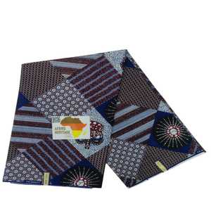 Tissus imprimés Ankara de qualité supérieure très demandés, 100 % coton, 6 yards, avec motifs géométriques pour robes et vêtements. - Product Image 3