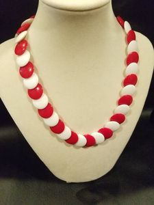 Red White <b>Blue</b> <b>Beaded</b> Resin Ball Necklace Casual Unisex Gift Jewelry Fashionable Wedding Party Link Chain - Product Image 2