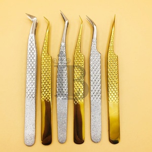 Pince à épiler en or et argent de style nouveau, pince à épiler pour extensions de cils en vison, pince à épiler en acier inoxydable durable, cils, logo personnalisé - Product Image 2