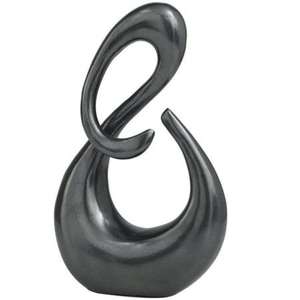 Unique Decorative Aluminum <b>Silver</b> Ocean Wave Sculpture With Black Base For Home Office Living Area Tabletop Decor Sculpture - Product Image 2