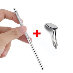 Miroir buccal dentaire double face en acier inoxydable avec revêtement anti-buée en rhodium, poignée ergonomique, outil d'examen buccal manuel réutilisable pour - Product Image 2