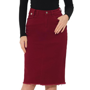 High Quality Women Denim Wide Long Skirts Slim Fit Cotton Vintage Casual Fashion Whole Sales - Product Image 4