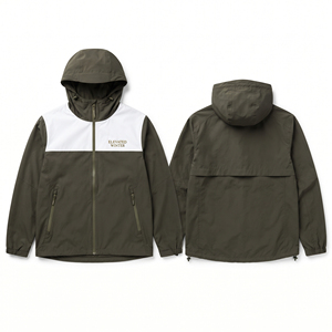 Casual Outerwear <b>Windbreaker</b> Jackets Men Waterproof Hooded Jackets Unisex 100% Nylon Wind Breaker Zipper Hoodie - Product Image 2