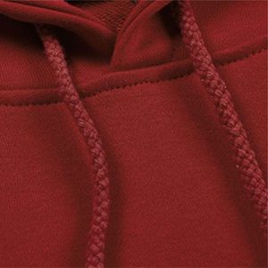 Men <b>Red</b> <b>Hoodie</b> Regular Fit Casual Long Sleeve With Pocket Knitted Cotton French Terry Autumn Wear - Product Image 6