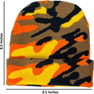 Custom Knit <b>Camo</b> Beanie Hat Winter Warm Acrylic Skull <b>Cap</b> Folded Cuff Cycling Daily Outdoor Casual - Product Image 6
