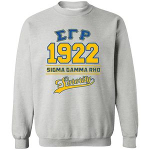 Sigma Gamma Rho <b>Grey</b> Sorority <b>Sweatshirt</b> Screen Printed Greek Letter Women Crewneck Fleece Pullover Custom Casual College - Product Image 1