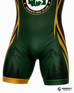 ชุดซิงเกิลเล็ตสำหรับนักมวยปล้ำชาย SINEWY SPORTS แบบสั่งทำพิเศษ พิมพ์ลายแบบ Sublimation สีเขียว ทอง ดำ กระชับรูปร่าง ระบายเหงื่อได้ดี ยืดหยุ่นได้ น้ำหนัก 260 กรัม สำหรับผู้ใหญ่ - Product Image 5