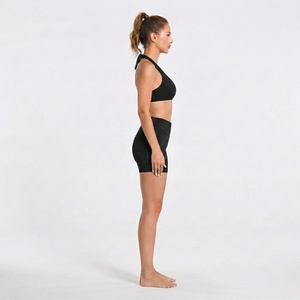 Ensemble de vêtements de sport pour femmes, haut de sport à col halter avec short ajusté taille haute pour la salle de sport, la remise en forme et l'entraînement - Product Image 3