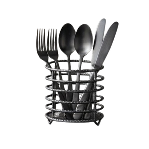 Porta Cubiertos de Metal Negro, Organizador de Utensilios, Soporte para Cubiertos, Organizador de Mesa de Cocina - Product Image 1