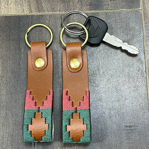 Western Style Genuine Leather Keychain Handmade With Woven Pattern Durable <b>Key</b> <b>Ring</b> <b>Custom</b> Leather <b>Key</b> Holder For Men Women - Product Image 5