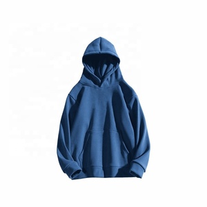 2021 Latest Design Hoodie Factory Men's Basic Thick Pullover Hoodie Men's Blank Plain Hooded Sweat Shirt - Product Image 5
