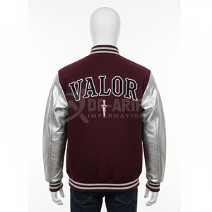 Veste universitaire d'hiver personnalisée avec logo, manches en cuir, broderie noire, veste de baseball pour couple, veste de baseball pour homme, imperméable - Product Image 5
