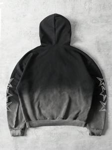 Sweat à capuche oversize décontracté pour homme avec strass, style streetwear, idéal pour la gym, épaules tombantes, pull épais pour l'hiver - Product Image 2