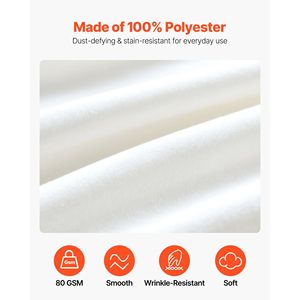 15 Drop Queen Size White Dust Ruffle Bed <b>Skirt</b> with Easy Fit <b>Elastic</b> Strap Three Sides Adjustable Wrap <b>Skirt</b> - Product Image 3