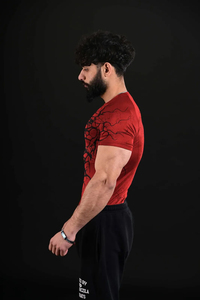 Combinaison de sport unisexe rouge à imprimé toile d'araignée, coupe ajustée, sans manches, séchage rapide, respirante, pour yoga, toutes saisons, simple devant - Product Image 2