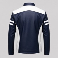 Blouson en cuir véritable noir pour homme avec col montant – Blousons moto en cuir lavé pour homme et hauts assortis