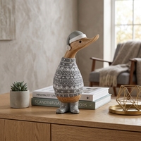 Figurine de canard en bois de bambou Art Déco unique, faite à la main, écologique, décoration d'anniversaire, intérieur contemporain pour la maison et l'hôtel