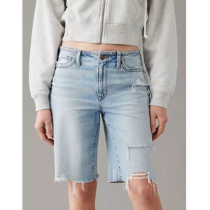 Women Attractive Color and Design Denim Baggy Loose Breathable <b>Bermuda</b> Style <b>Shorts</b> <b>Ladies</b> Rip and Edge Relax Ripped <b>Shorts</b> - Product Image 3