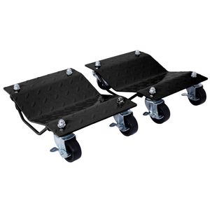 Heavy Duty 4 Tire <b>Wheel</b> <b>Dolly</b> 6000lbs Capacity Car <b>Dolly</b> <b>with</b> Black Car Stakes for Movers & <b>Dolly</b> Users - Product Image 2
