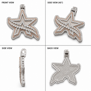 Pendentif Croix Personnalisé VVS Couleur D Sertie de Pierres, en Argent Sterling 925 Plaqué Or, Style Hip Hop, Bijoux Fins, Sertissage à Griffes, Unisexe, Cadeaux - Product Image 3