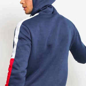 Survêtement à capuche bleu marine pour homme, manches longues, couleur unie, décontracté, pour l'automne, avec poches latérales, coupe classique - Product Image 4