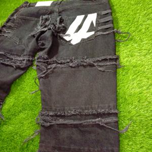 Pantalones Vaqueros para Hombre, Estilo Hip-Hop, Ajustados, Elásticos, con Rasgaduras en las Rodillas, Color Sólido Negro y Azul, para Otoño y Verano, Tallas S-4XL - Product Image 3