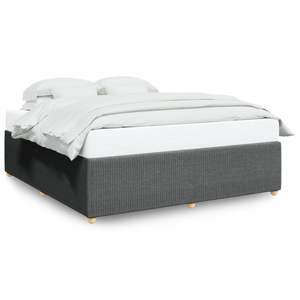Base de Cama Rectangular King-Size Gris Oscuro Tapizada en Poliéster Estilo Moderno - Product Image 2