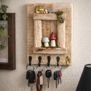 Porta llaves de madera para colgar en la pared, nuevo diseño para la decoración del hogar y la sala de estar, porta llaves de madera a precio económico. - Product Image 1