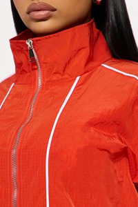 Chaqueta Cortavientos de Nailon de Alta Calidad para Mujer, Reflectante, Roja, Talla Grande, Estampada, Impermeable, para Exteriores - Product Image 6