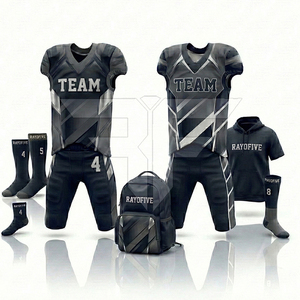 Tenue de football américain personnalisée, imprimée par transfert thermique, 100 % polyester respirant, manches courtes, combo en gros - Product Image 3