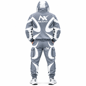Men’s Hooded Color Block Windbreaker Tracksuit <b>Set</b> Full Zip Jacket Cargo Jogger <b>Pants</b> Outdoor Sportswear <b>2</b> <b>Piece</b> <b>Set</b> - Product Image 2