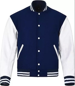 Veste bomber de baseball pour homme de qualité supérieure, col montant, respirante, coupe-vent, en laine épaisse - Product Image 1