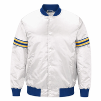 Veste de baseball en satin 100% polyester, logo personnalisé pour les équipes sportives et les clubs, veste universitaire Letterman