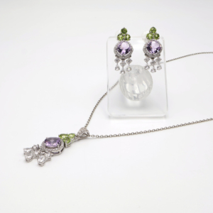 Shimmering Peridot Round Shape Pendant and <b>Stud</b> <b>Earring</b> <b>Set</b> 4MM Size Elegant Women’s Gemstone Jewelry <b>Set</b> - Product Image 6