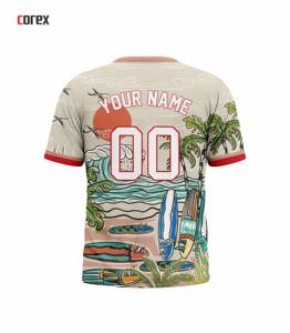 เสื้อเชิ้ตคอเร็กซ์แขนสั้นพิมพ์ลายทรอปิคอลสำหรับผู้ชาย พร้อมดีไซน์ฮาวาย คอกลมแบบปกติ - Product Image 2