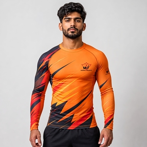 Breathable <b>Mens</b> Rash Guard <b>Compression</b> Sports Top With Stretch Fabric <b>For</b> Water Sports Gym And Outdoor Training - Product Image 1