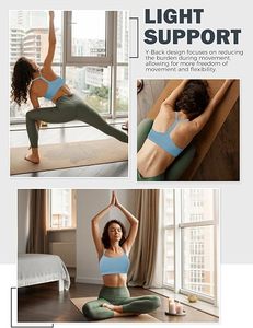 Soutien-gorge de sport bleu clair pour femme, maintien élevé, dos nu, pour yoga, course et entraînement, design à bretelles, ajustement sans couture - Product Image 4