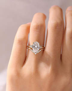 Diamant de laboratoire taille ovale de haute qualité en or jaune/rose/blanc 14/18 carats certifié IGI, design fantaisie pour la vie quotidienne, cadeau de mariage - Product Image 3