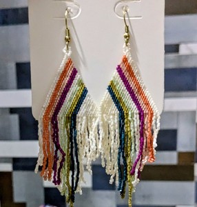 Boucles d'oreilles multicolores de style bohème en perles de verre Miyuki, bijoux perlés tendance pour fête, fiançailles, cadeau - Product Image 2