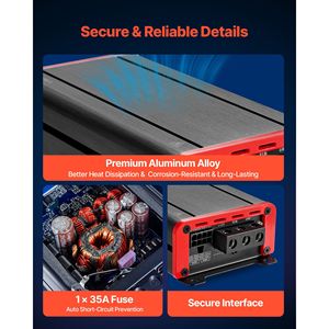 Amplificatore Audio per Auto a 4 Canali 12V - Stabile a 2 Ohm, Bridgeabile, Classe D, Full Range 4 X 120W @ 4 Ohm / 4 X 200W @ 2 Ohm - Product Image 5